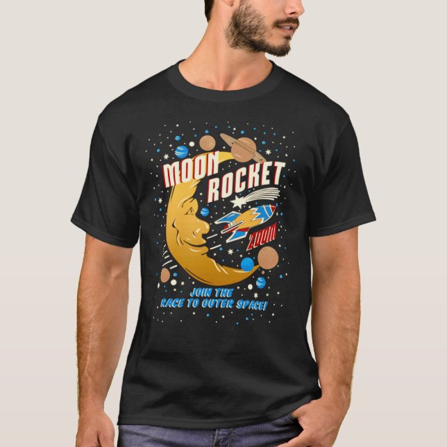 Moon Rocket Vintag Classic T - Shirt (Vorderseite)