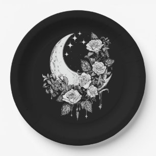 Moon Rose - Romantisches Goth - Whimsigoth Witchy Pappteller