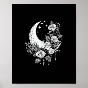 Moon Rose - Romantisches Goth - Whimsigoth Witchy  Poster