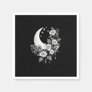 Moon Rose - Romantisches Goth - Whimsigoth Witchy Serviette
