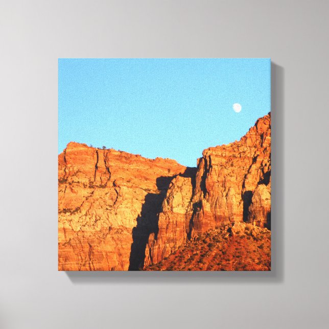 Moon, Rote Felsen bei Sunset Fine Art Southwest Leinwanddruck (Vorderseite)