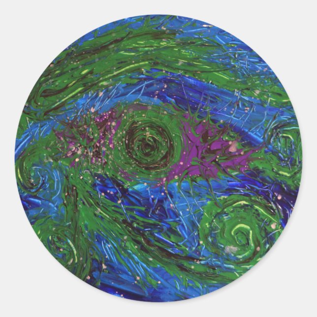 Moon Runder Aufkleber (Vorderseite)