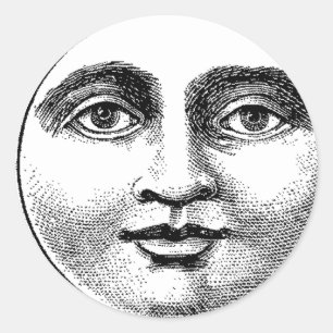 Moon Runder Aufkleber