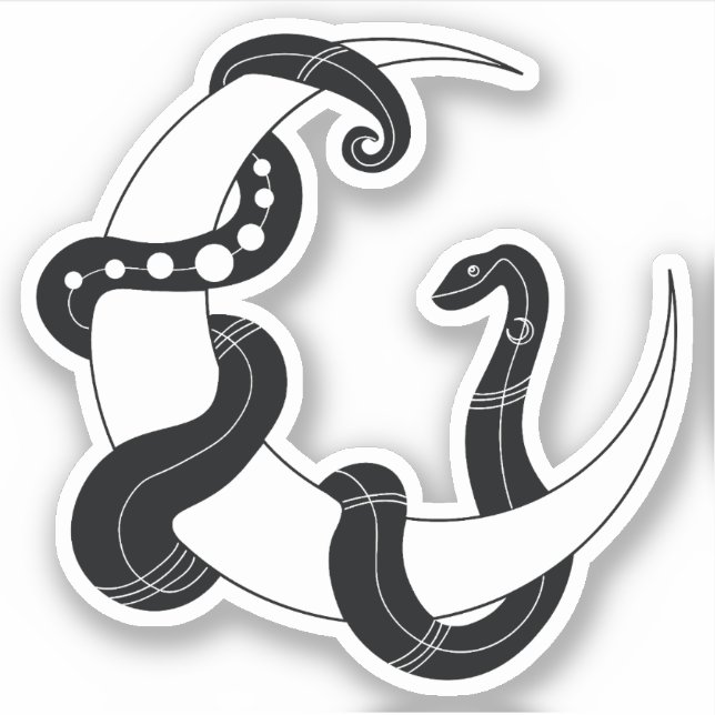 Moon Serpent Aufkleber (Vorderseite)