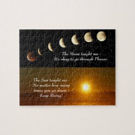 Moon setzt Sonnenaufgang Inspiration Zitat Puzzle