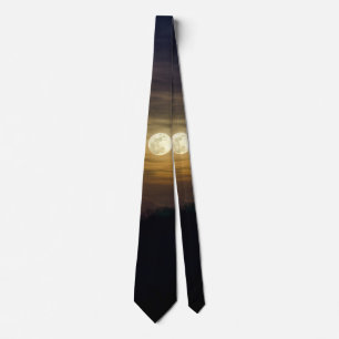 Moon Silhouette Neck Tie Krawatte