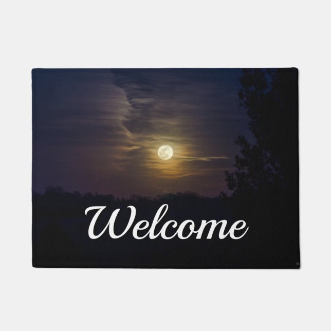 Moon Silhouette Willkommen Doormat Fußmatte (Vorderseite)
