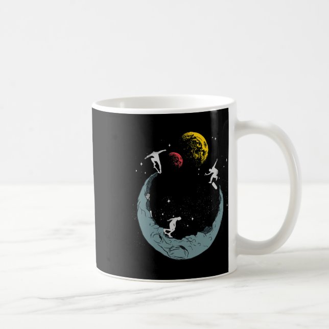 Moon Skater Skating - Skateboardfahren  Kaffeetasse (Rechts)