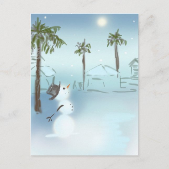 Moon Snow Postcard Postkarte (Vorderseite)