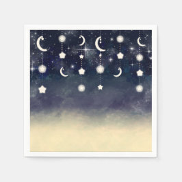 Moon Star Glow Celestial Watercolor Babydusche Serviette