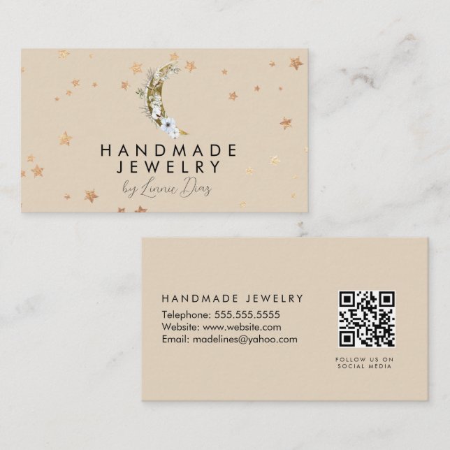 Moon Star Handmade Schmuck Künstlerische Imitate G Visitenkarte (Vorne/Hinten)