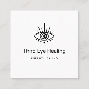 Moon Star Third Eye Logo Business Card Quadratische Visitenkarte