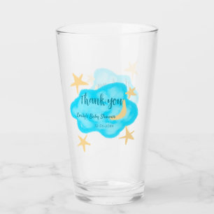 Moon Star Wolken Aquarell Babydusche geben Namen Glas