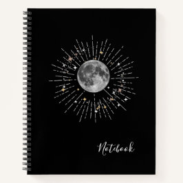 "Moon & Stars Abstraktes kosmisches Notebook Notizbuch