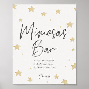 Moon Stars Baby Dusche Mimosa Bar Sign Poster