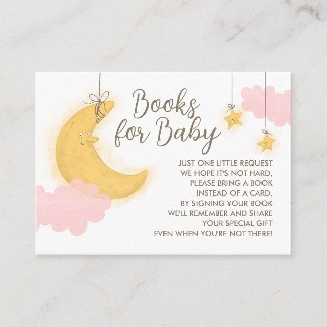 Moon Stars Baby Showbücher Einschlusskarte Begleitkarte (Vorderseite)