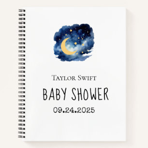 Moon & Stars Baby Showtracker Notizbuch