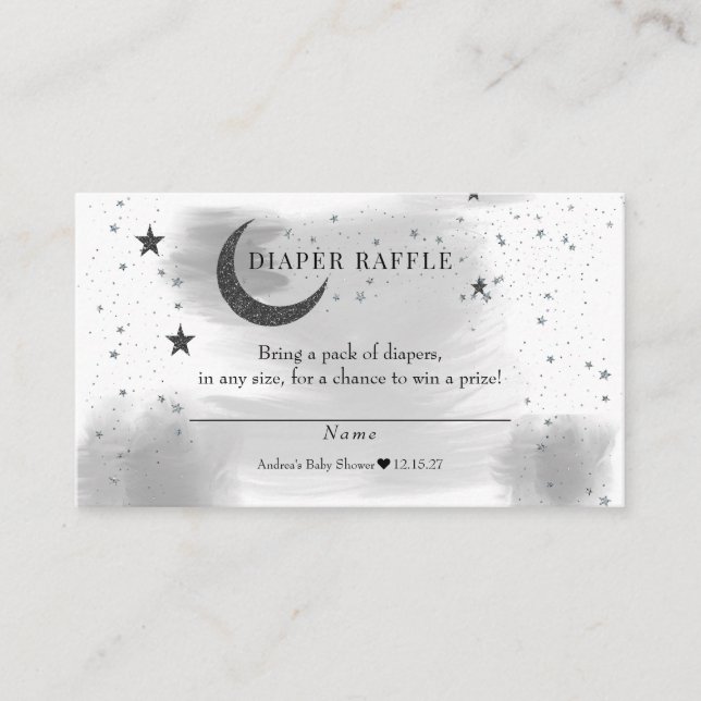 Moon Stars Babydusche Windelwanne Begleitkarte (Vorderseite)