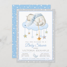 Moon Stars Boy Elephant Baby Shower Einladungen