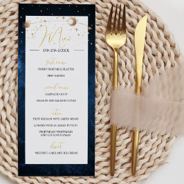 Moon Stars Celestial Sky Moderne Elegante Hochzeit Programm