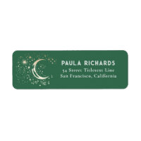 Moon Stars Celestitical Night Sky Green