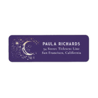 Moon Stars Celestitical Night Sky Lila