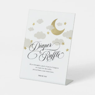 Moon Stars Cloud Baby Dusche Windel Raffle Schild