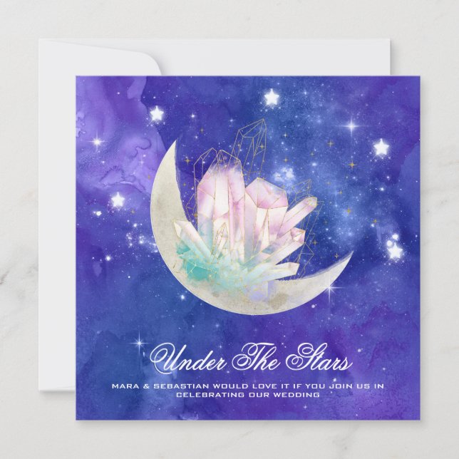 *~* MOON STARS CRYSTAL UAWG AR14 Website Hochzeit Einladung (Vorderseite)