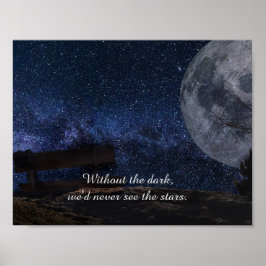 Moon & Stars Inspiration Zitat Poster