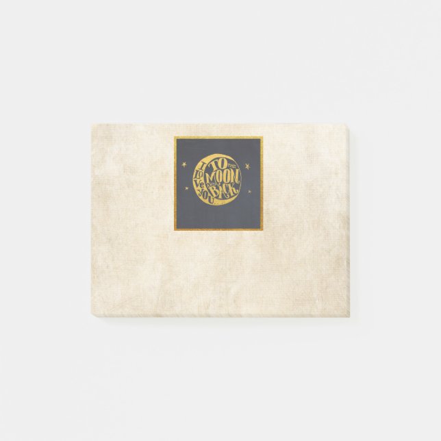 Moon & Stars - liebevolles Sprichwort Post-it Klebezettel (Vorderseite)