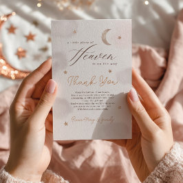 Moon Stars Little Piece of Heaven Baby Shower Dankeskarte