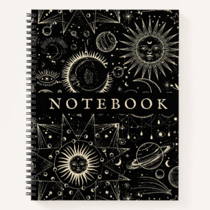 Moon Stars Magical Cosmic Spirale Notebook Notizbuch