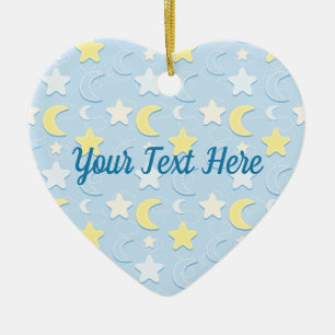 Moon & Stars Muster Keramik Ornament
