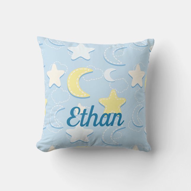 Moon & Stars Muster Kissen (Vorderseite)