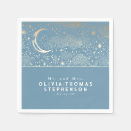 Moon Stars Night Sky Mysantic Romantic Serviette