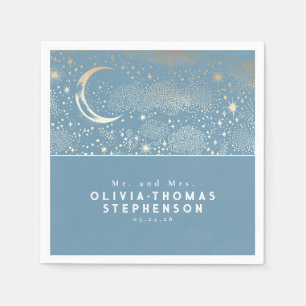 Moon Stars Night Sky Mysantic Romantic Serviette