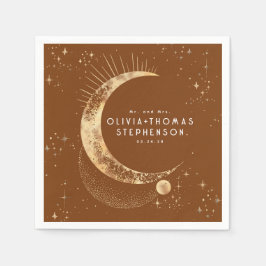 Moon Stars Night Sky Mystical Romantic Napkins Serviette