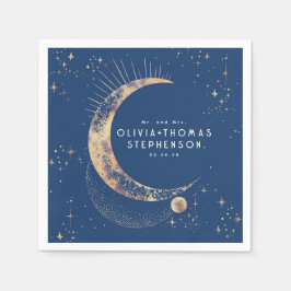 Moon Stars Night Sky Mystical Romantic Napkins Serviette