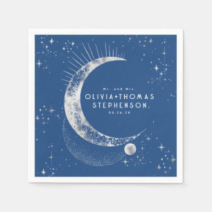 Moon Stars Night Sky Mystical Romantic Napkins Serviette