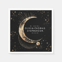 Moon Stars Night Sky Mystical Romantic Napkins Serviette