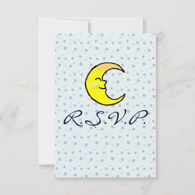 Moon & Stars RSVP Karte (Vorderseite)