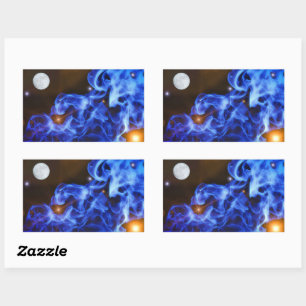 Moon Stars Space Art Sticker