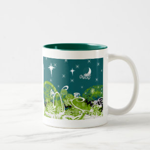 Moon Stars Swirl Paint Platsch Zweifarbige Tasse