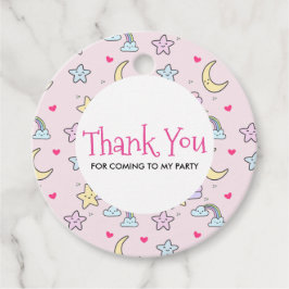 Moon, Stars und Wolken Muster auf Pastellrosa Geschenkanhänger