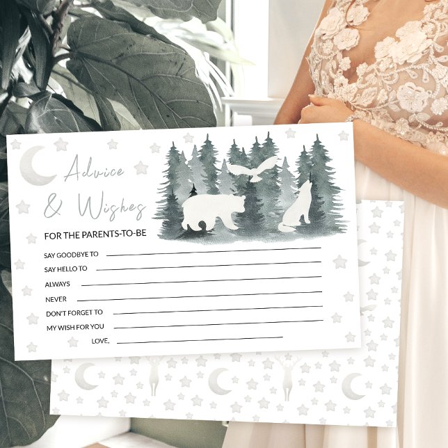 Moon stars Woodland Baby Dusche Elternberatungskar Briefpapier (Von Creator hochgeladen)