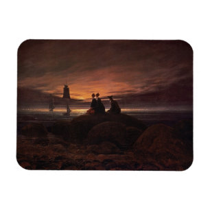 Moon Steigen über das Meer, 1822 (Öl auf Leinwan Magnet