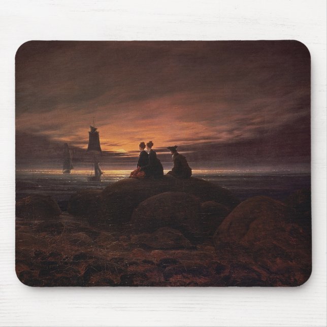 Moon Steigen über das Meer, 1822 (Öl auf Leinwand) Mousepad (Vorne)