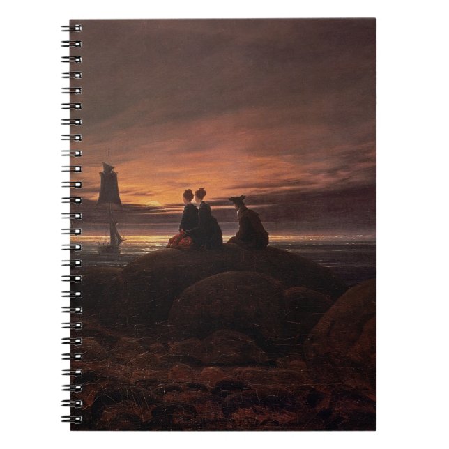 Moon Steigen über das Meer, 1822 (Öl auf Leinwand) Notizblock (Vorderseite)