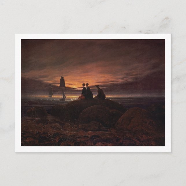 Moon Steigen über das Meer, 1822 (Öl auf Leinwand) Postkarte (Vorderseite)