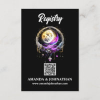 Moon Sterne schwarz magenta QR Code Registrierung